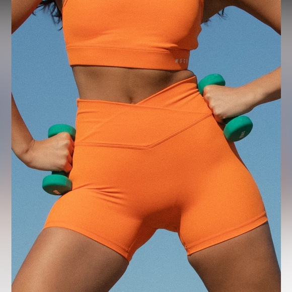 Muscle Republic Balance Live Shorts in Tangelo poppy vuori Orange - Picture 1 of 7